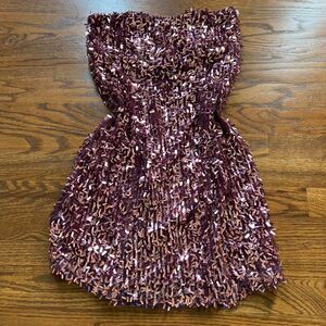 Wet seal pink sequin mini party dress